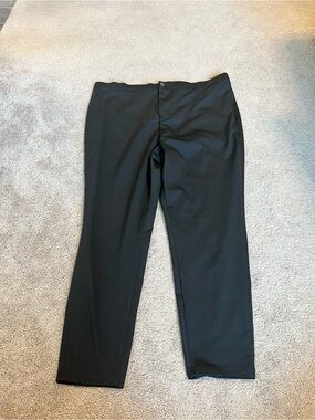 Solid Black Straight-Leg Trousers